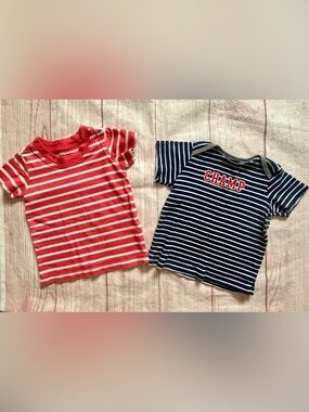 Carters 12 Mo Striped Tees (2) 100% Cotton
